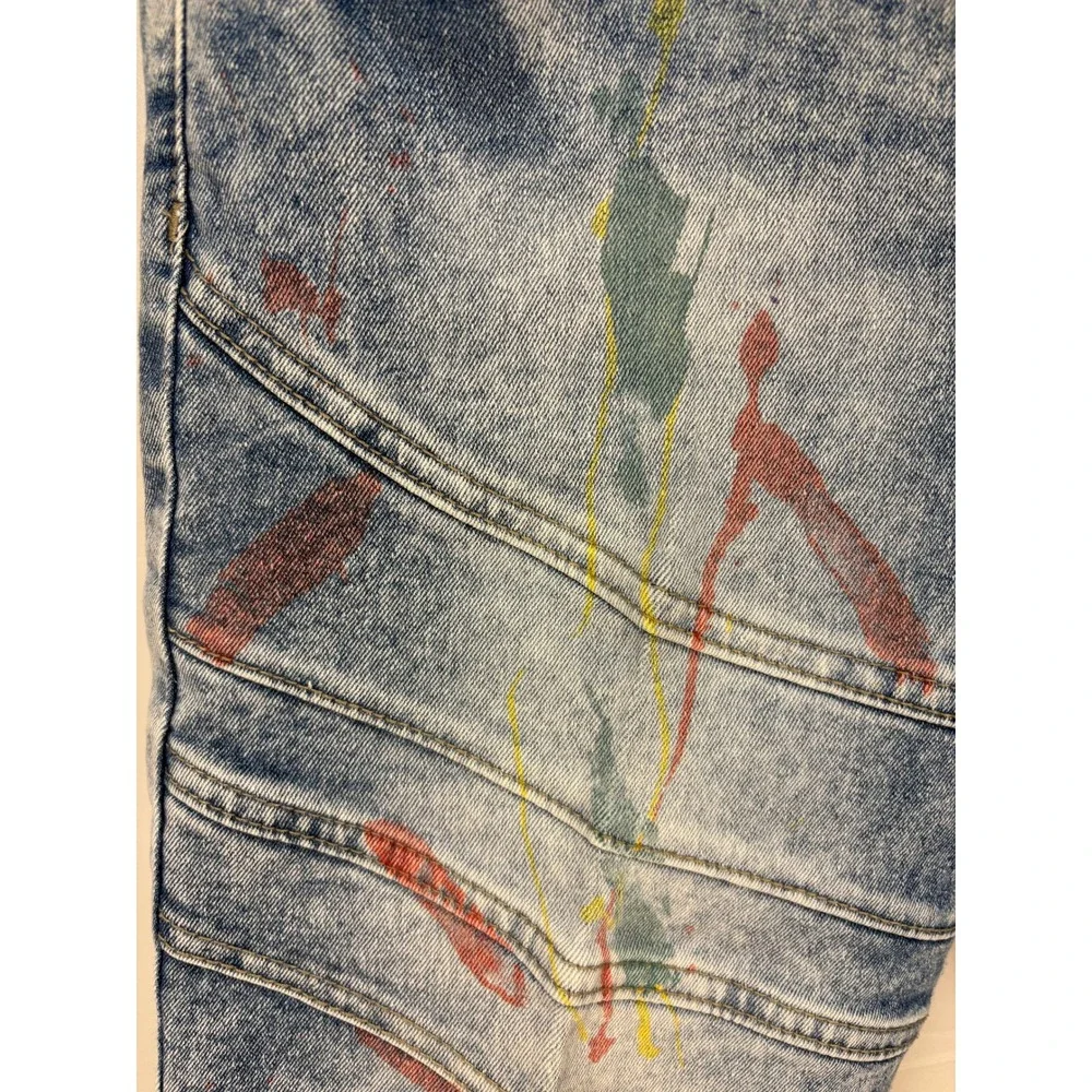 Mens‎ GS 115 Painted Light Wash Jean Shorts Skater Streetwear Hiphop Sz 32 READ